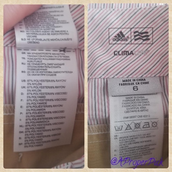 Adidas NWOT Striped Climalite Bermuda Shorts - Picture 4 of 5